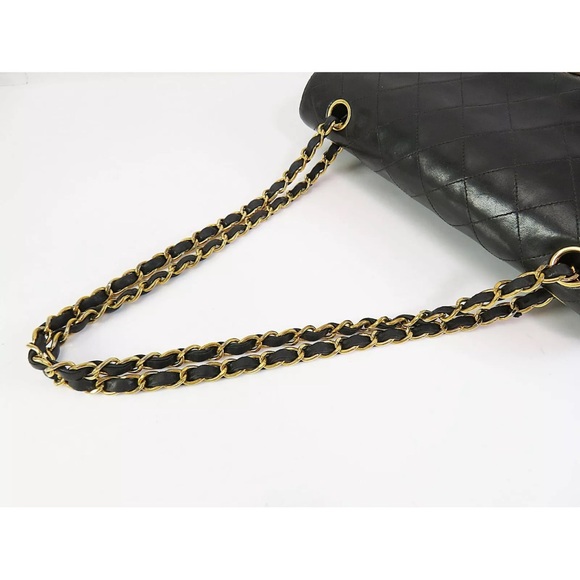 CHANEL Double Flap Quilted CC Logo Lambskin Chain Shoulder Bag - Picture 12 of 17